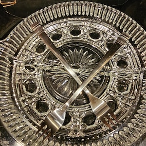 Vintage Crystal Glass Divided Relish Tray