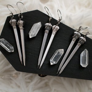 Coffin Nail Earrings - Wire Wrapped Nails - Witchy, Gothic, Occult, Halloween, Punk