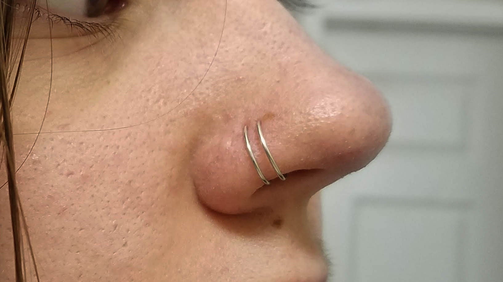 Adjustable Natural Healing Stone Fake Nose Ring no Piercing