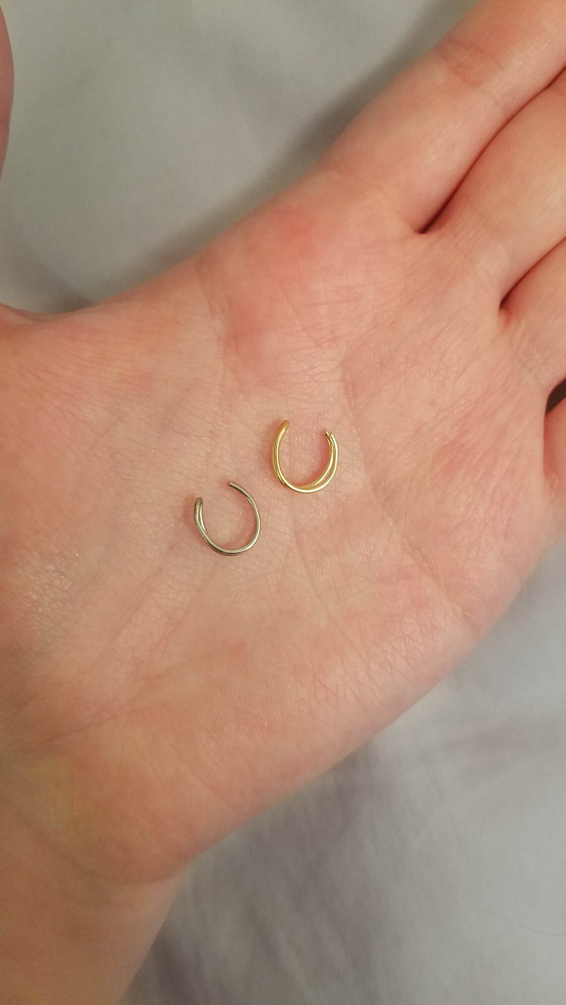 Fake Double Nose Ring Silver or Gold No Piercing Needed Etsy
