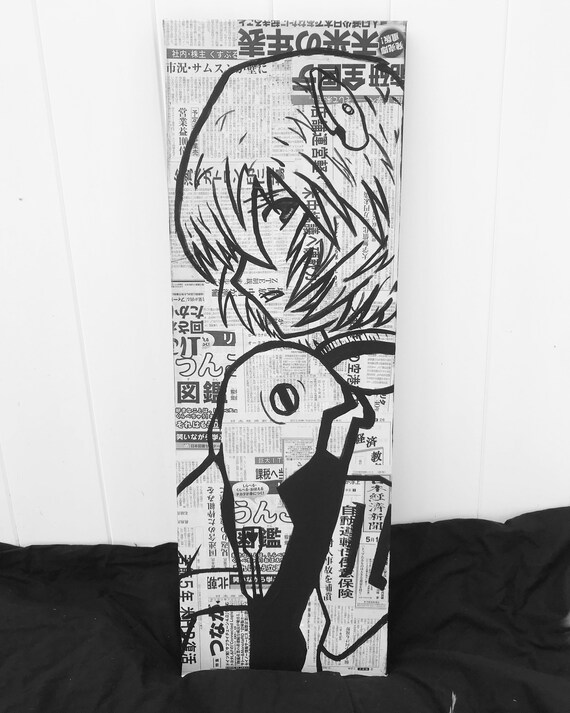 Rei Ayanami Japanese Newspaper Painting Rei Ayanami Japanese Newspaper Painting