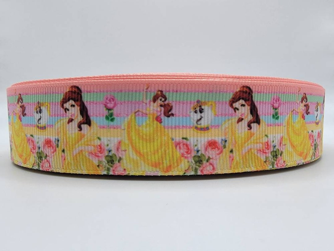 Beast Ribbon Disney Beauty & the Beast Belle , Pink and Yellow Grosgrain Ribbon 1 - Etsy