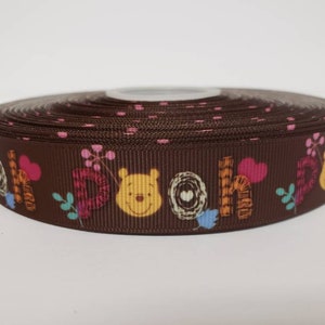 Disney, Winnie The Pooh, Brown Grosgrain Ribbon 7/8"
