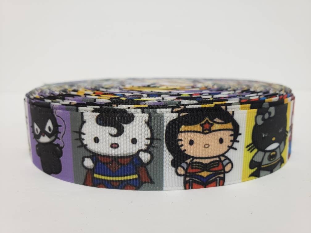 Marvel Dc Comics Hello Kitty Superhero Grosgrain Ribbon Etsy
