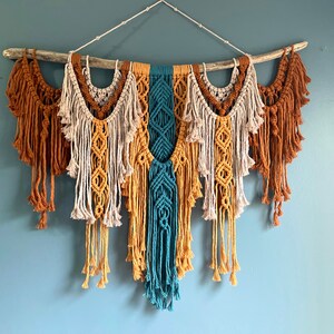MACRAME Wall Hanging, Surya with Burnt Orange