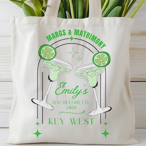 Personalized Margs & Matrimony Tote for Girls Trip Bach Club Tote Bag Custom Bachelorette Trip Gifts for Her Hawaii Getaway Gifts for Woman