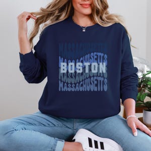 Boston Sweatshirt College Apparel Old Money Aesthetic Varsity Crewneck Boston Sweatshirts Boston University Boston College Massachusetts
