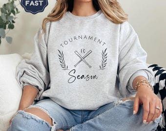 Tournament Season Softball Sweatshirt, Softball Mom Crewneck, Game Day Softball Pullover, Cozy Unisex Sports Sweatshirt