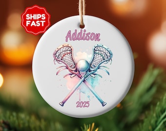 Personalized Lacrosse Ornament Sports Ornament for her LAX Coach Gifts Custom Stick Season Game Day Gift Senior