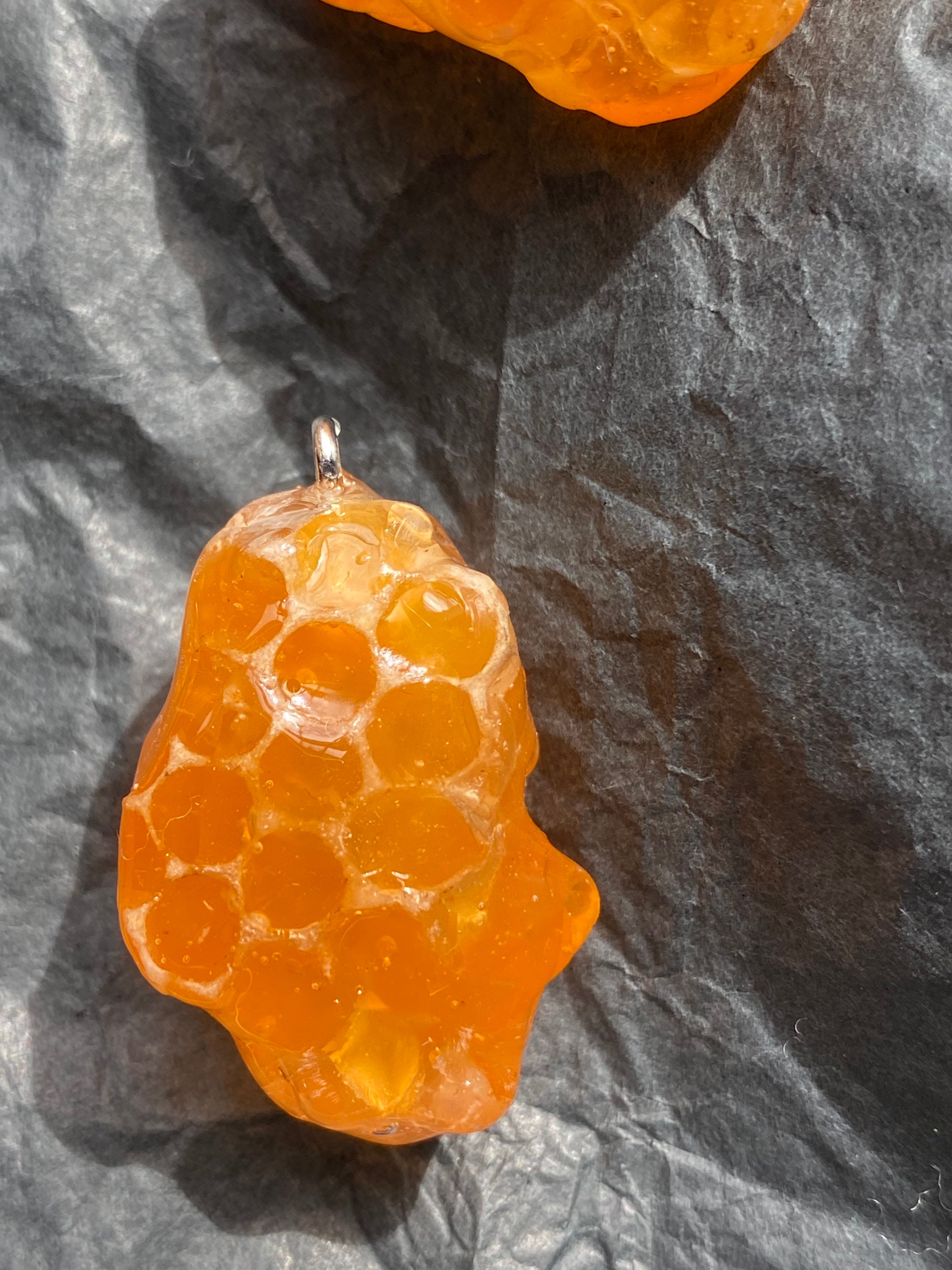 Real Honey Combe Beeswax Pendant Coated Necklace Dripping Honey Bee Minimalist No6 Etsy UK