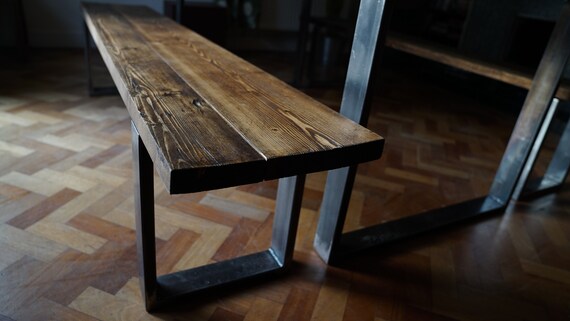 Bespoke Industrial Dining Garden Bench Made With Reclaimed Etsy