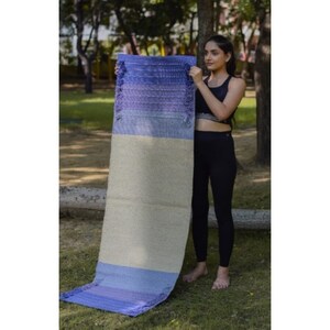 2x6 Ft Multicolor Organic Cotton Handwoven Mat for Yoga, Pilates, Fitness, Prayer, Meditation or Home Decor