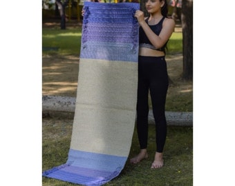 2x6 Ft Multicolor Organic Cotton Handwoven Mat for Yoga, Pilates, Fitness, Prayer, Meditation or Home Decor