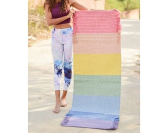 2x6 Ft Multicolor Yoga mat Sweat & Slip Resistant , Prayer Rug, Ecofriendly Solid Rug Yoga mat