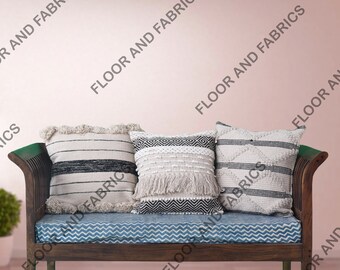 Shaggy Wool Cotton Pillow covers, Kilim Pillow Bedroom Decor, Decorative Sofa cushion covers