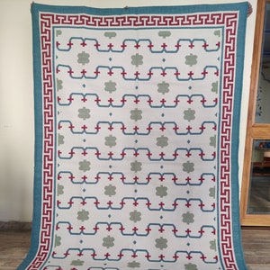 Home Decor Area Rug, Omkeerbaar katoenen tapijt, Flatweave Panja Dhurrie Rug, Tapijten en Tapijt, Op maat handgeweven tapijt, Katoenen tapijt, Slaapkamerkleed afbeelding 1