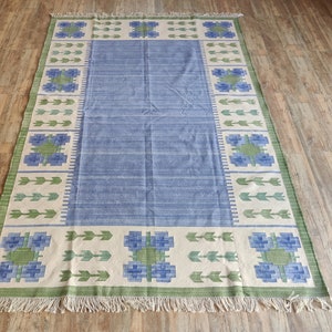 Modern Handmade Cotton Area Rug, Flatweave Rug, Natural Vegetable Dyed ...