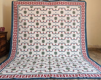 8X10 Ft Home Decor Area Rug, Cotton Reversible Rug, Flatweave Panja Dhurrie Rug, Rugs And Carpet, Custom Handwoven Rug, Cotton Rug