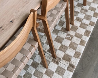 Home Décor Area Rug, Checkered Rug Runner, Moroccan Rug, Checkerboard Rug Small For Bedroom And Living Room, Christma's Gift