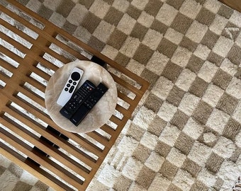 Handmade Checkerboard Area Rug: Checker  Wool Moroccan Carpet For Bedroom And Guestroom, Christma's Gift