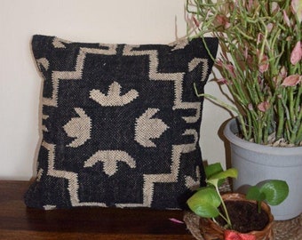 Black And White Kilim Pillow Case,Handmade Kilim Cushion, Pillows, Kelim, Cushion,Indian, Morocco, Turkish, Home Decor, Rug Cushion, Dhurrie