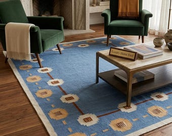 Handwoven Wool Kilim Rug, Scandinavian Geometric Area Rug, High-Quality Flatweave Rug, Traditional Rug, 8x10 Wool Rug, Classic Woolen Rugs