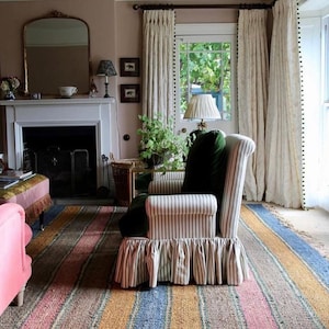 Alfombra de cáñamo y yute natural hecha a mano, alfombra moderna con estampado de rayas, alfombra decorativa para el hogar, alfombra de 2,4 x 3 metros, alfombra para interiores y exteriores, alfombras para la sala de estar.