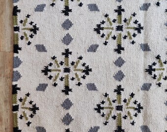 Traditional Scandinavian Wool Rug, Handwoven Flatweave Kilim Rug, Charming Floral Wool Rug, Modern Wool Rug, 5x7, 6x9, 8x10, 9x12 FT Rug