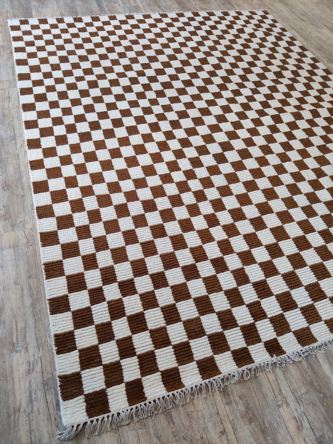Chocolate Check Rug Home Decor Choco Brown Checkered Moroccan Rug, Checkered Area Large ...