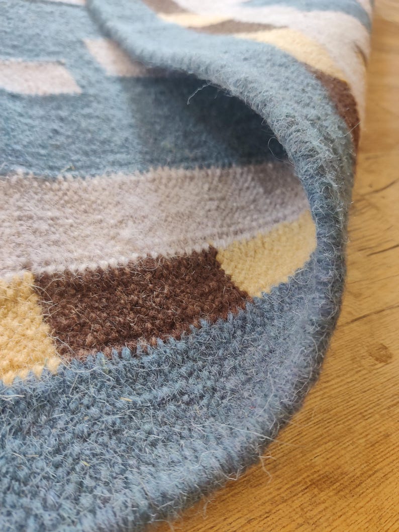 Handwoven Wool Rug, Scandinavian Rug, Swedish Marianne Richter-inspired Rug, Geometric Rug, Wool Rug 6x9, Rug For Bedroom, Flatweave Rug, Flat weave Rug for Living, Checkered Wool Rug, Checkerboard Rug, Kilim Rug, Area Rug, Hallway Rug, Bohemian Rug