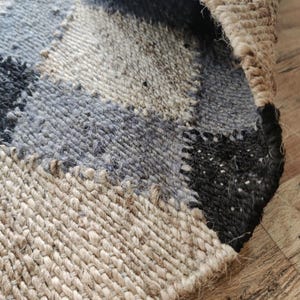 Handwoven Jute Hemp Rug, Black Grey Geometric Diamond Flatweave Carpet, Sustainable Natural Fiber Area Rug for Living Room 5x8, 6X9, 8X10, 
jute hemp rug,

geometric jute rug,

diamond pattern carpet,

natural fiber rug,

handwoven jute rug,

eco friendly rug,

sustainable floor rug,

neutral tone carpet,

boho farmhouse rug,

black grey jute rug,

flatweave area rug,

rustic decor rug