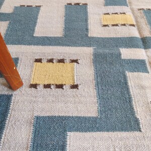 Handwoven Wool Rug, Scandinavian Rug, Swedish Marianne Richter-inspired Rug, Geometric Rug, Wool Rug 6x9, Rug For Bedroom, Flatweave Rug, Flat weave Rug for Living, Checkered Wool Rug, Checkerboard Rug, Kilim Rug, Area Rug, Hallway Rug, Bohemian Rug