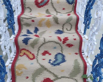 Tappeto da corridoio in cotone intrecciato a mano, tappeto da corridoio in cotone colorato, tappeto da corridoio per ingresso, corridoio, scale, tappeto da corridoio a fiori 3x8, 3x10, 3x12, 4x10, 4x12 piedi