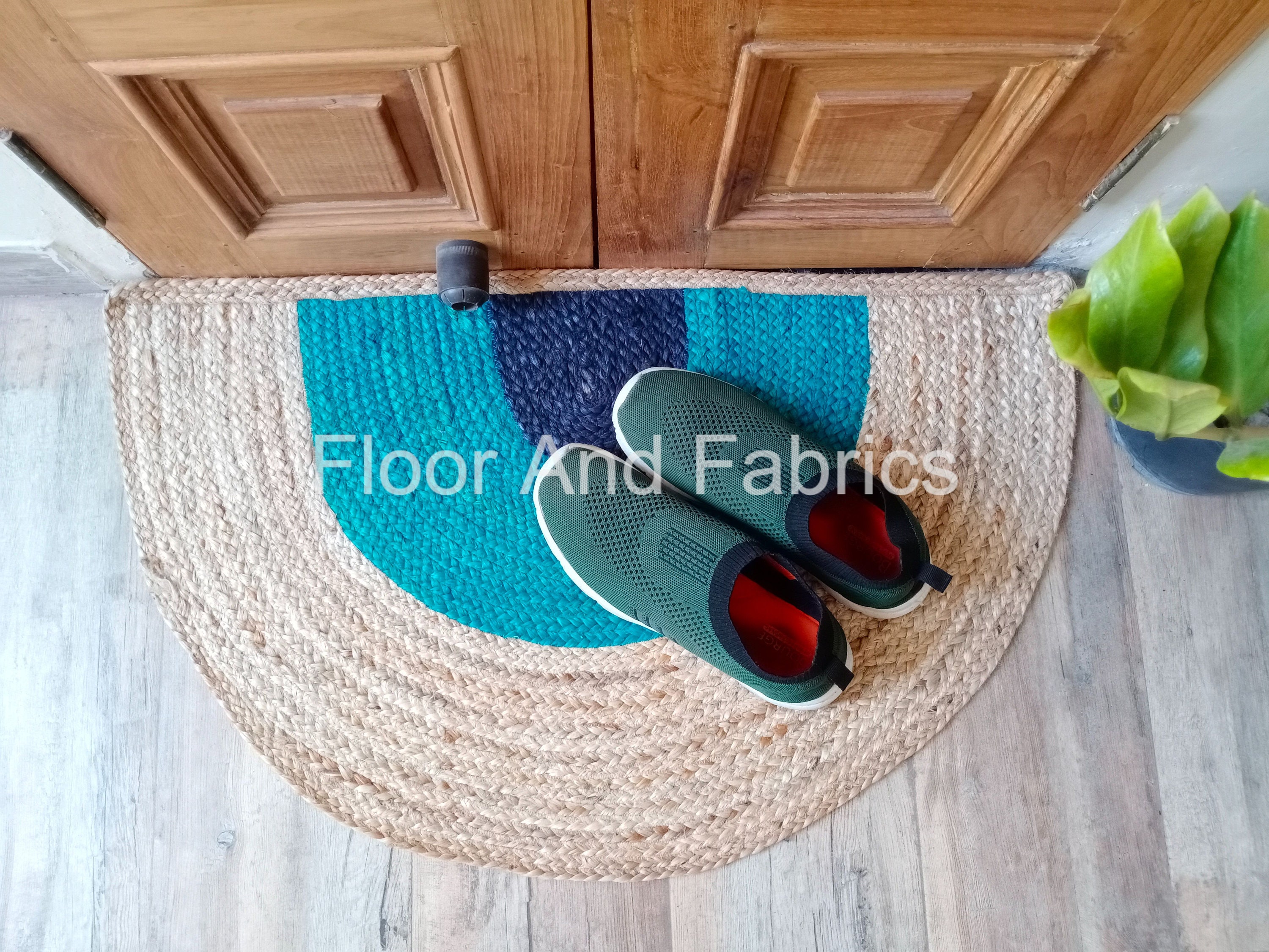 Kings County Tools Jute Rug | Woven Door Mat | Natural Fiber Jute Entry Rug  | Reversible Indoor & Outdoor Doormat | Hand Braided | Safe for Decking 