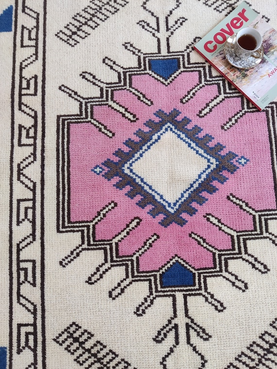 Moroccan Zehra Wool Medallion Area Rug, Handwoven Custom Hallway