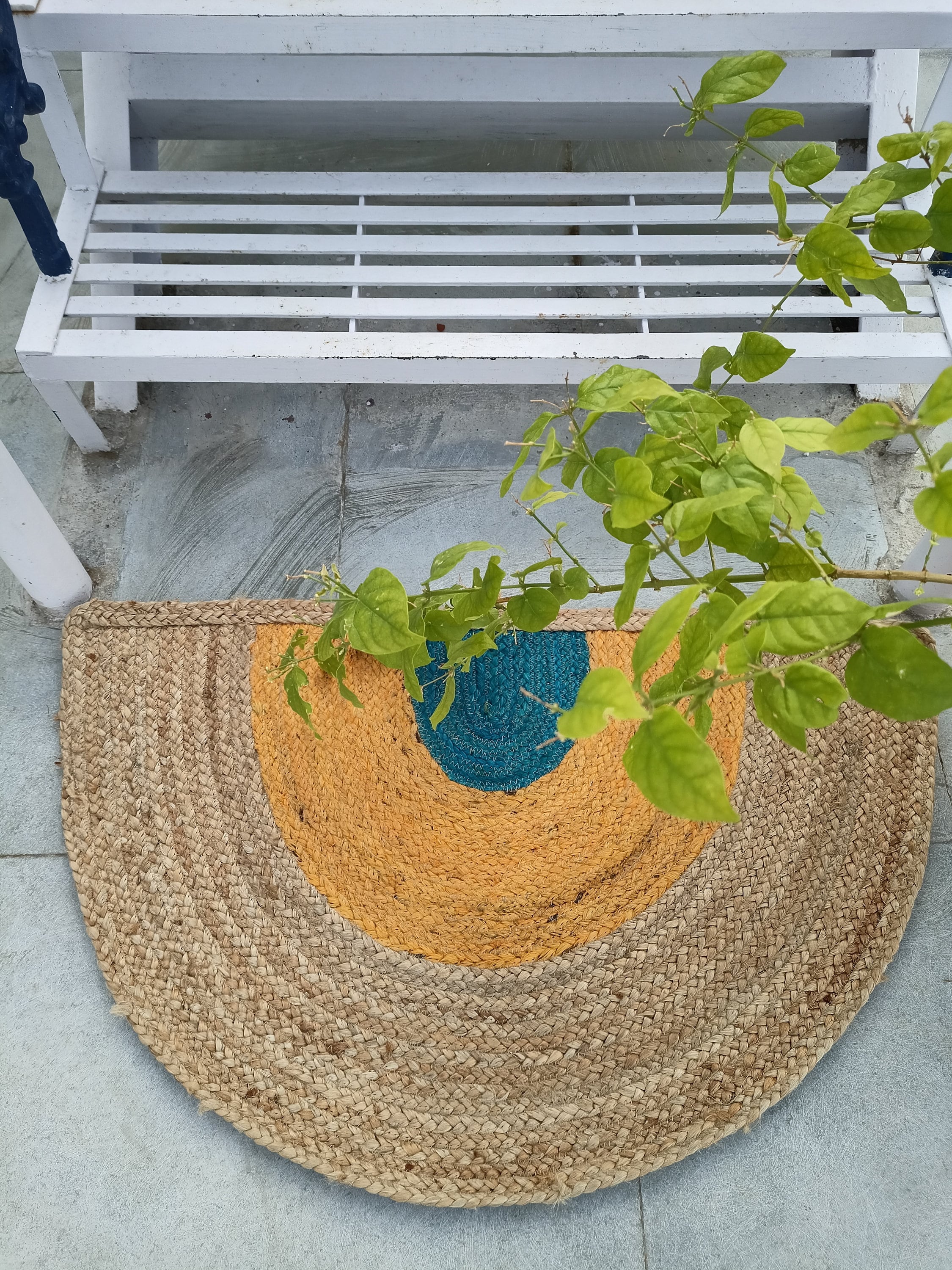 Braided Half Circle Colourful Doormat Vintage Boho Mat Eco Etsy
