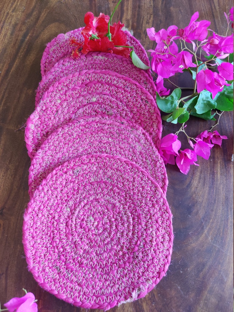 Jute Hand Braided Placematsrustic Vintage Farmhouse Table Top Etsy