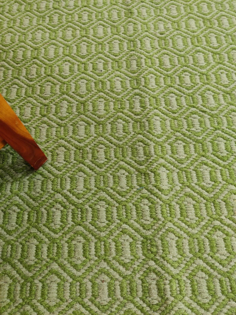 Green Swedish Scandinavian Design High-Quality Flatweave Wool Rug for Living Room, Bedroom, 8x10 Rug, Customize in all Size, Handloom Rug, Area Rug, Hallway Rug, Checkered Rug, Geometric Rug, 4x6, 5x8, 6x9, 8x10, 9x12 Ft Rug, Kitchen Rug, Boho Decor Rug, Home Decor Rug, Modern Rug, Premium Rug, Indoor Rug, Outdoor Rug