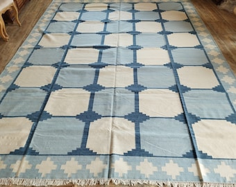 Handgemaakt plat geweven tapijt, trendy designer tapijt met geometrisch patroon, huis- en woonkamer, slaapkamer, haldecortapijt