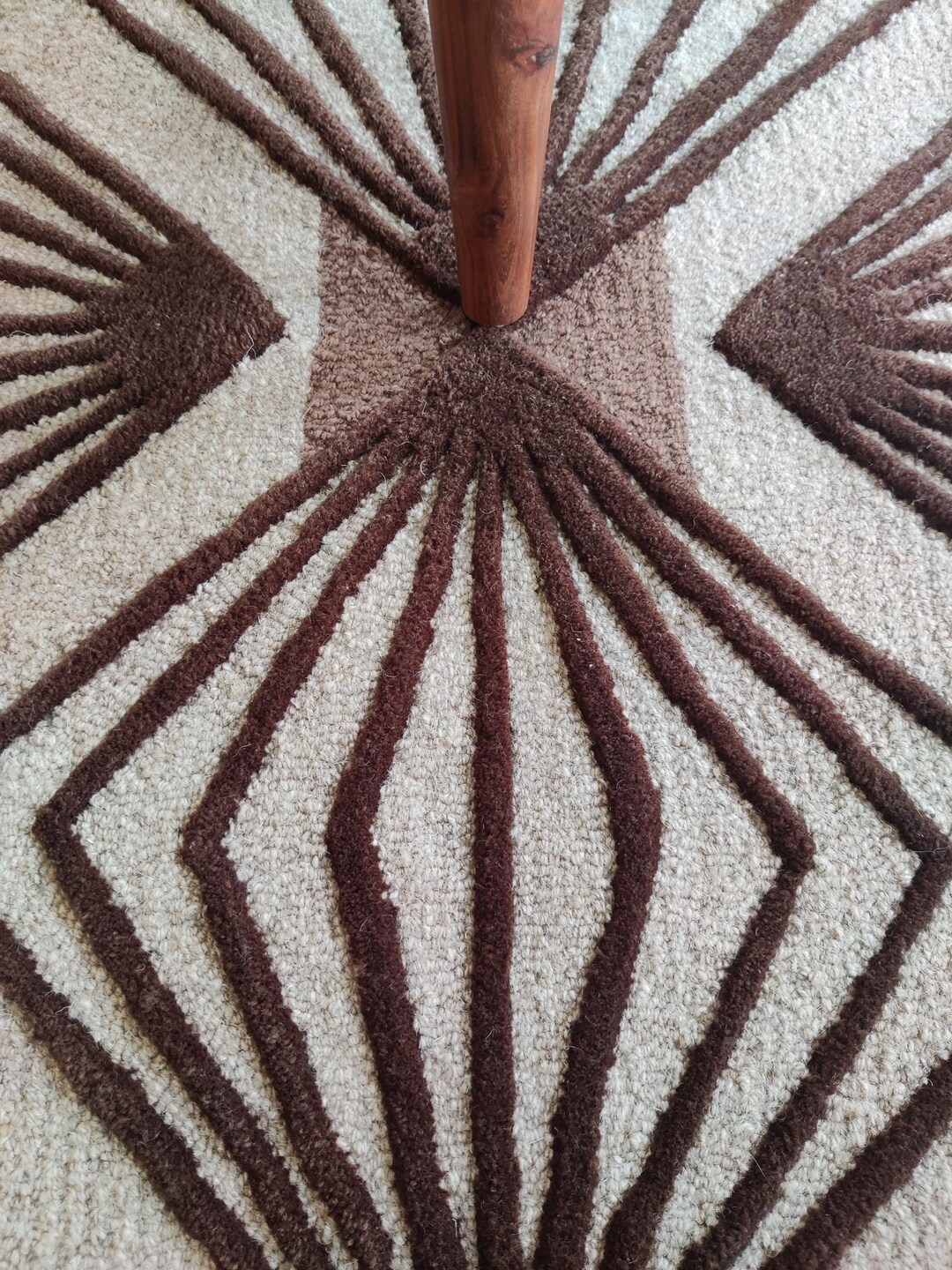 Hand Tufted Wool Area Rug: Brown Beige Geometric Carpet, 8x10 Ft - Etsy