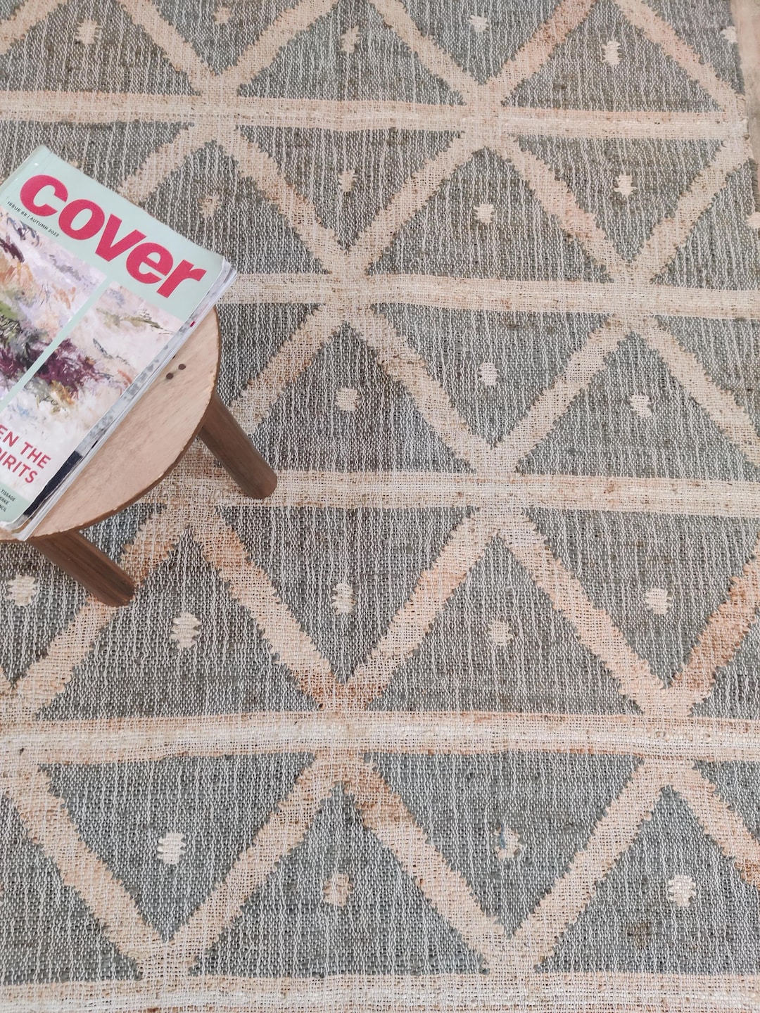 Diamond Jute Rug, Natural Jute Area Rug, Jute Runner Rug, Textured Boho ...