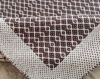 Handmade Wool Jute Geometric Rug: Flatweave 5x8