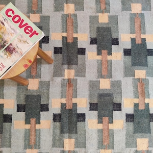 Modern Kilim Wool Rug, Reversible Flatweave Area Rug (5x8), Modern Comfortable Carpet, Premium Rug, Custom Size Rug 8x10 Rug, Bedroom Rugs