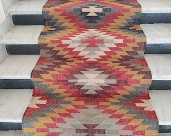 2.5x12 Ft  Runner Rug, Bedside Runner, Custom Stair Bohemian, Hallway, Kitchen, Living Floor, Vintage Room Gifts, Kilim Runner Rug