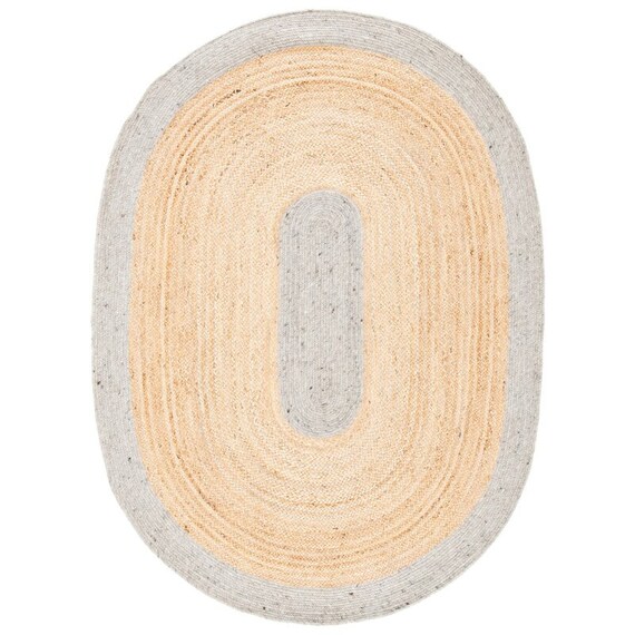 5x8 Ft Grau ovaler Teppich, Teppich, Home teppich, Jute Oval Teppich. Area Decor Teppich, Teppich, Schlafzimmer Geflochtener Form Wohnzimmer Oval Jute Flur