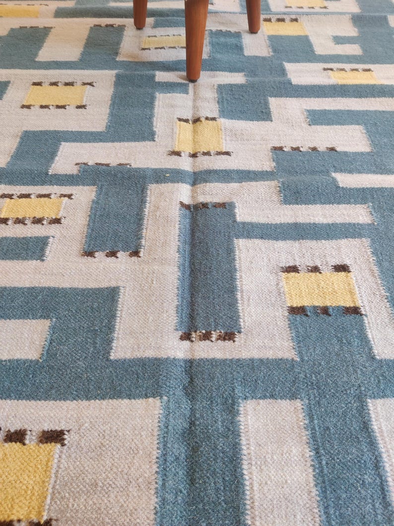 Handwoven Wool Rug, Scandinavian Rug, Swedish Marianne Richter-inspired Rug, Geometric Rug, Wool Rug 6x9, Rug For Bedroom, Flatweave Rug, Flat weave Rug for Living, Checkered Wool Rug, Checkerboard Rug, Kilim Rug, Area Rug, Hallway Rug, Bohemian Rug