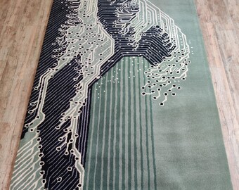 Hand Tufted Wool Carpets, 8x10 Tufted Rug, Rugs For Bedroom And Living Rooms, Wool Carpet, Geometric Tufted Designer Floor Carpet, Area Rug