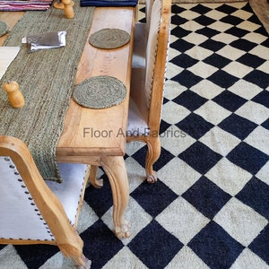 Black & White Diamond Checker Rug, Checkerboard Home Interior Decor ...
