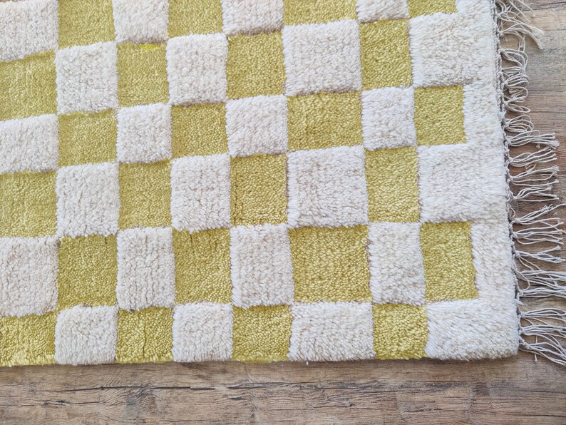 Handmade Checker Grid Irregular Rug, Home and Living Room Area Rug ...