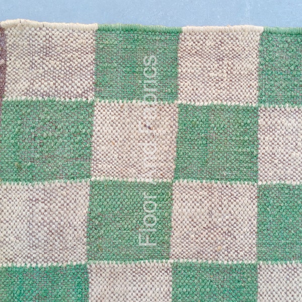 Small Green Checkered Rug Etsy